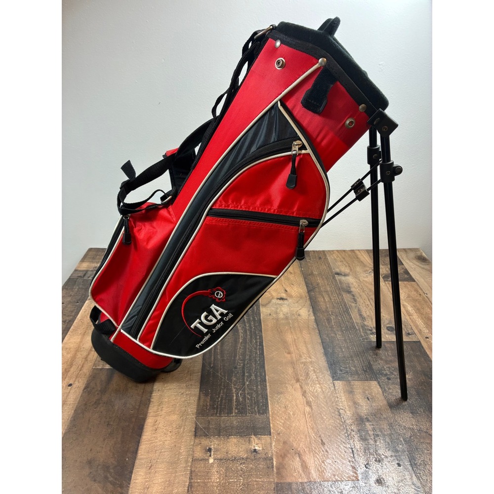 TGA Premier Junior Golf Stand Bag Red Black White Dual Strap kids Youth
